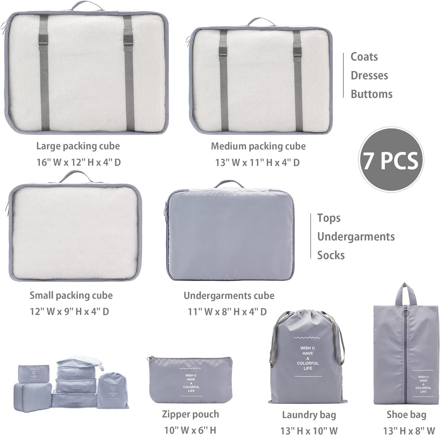7-in-1 Multipurpose Travel Organizer Set