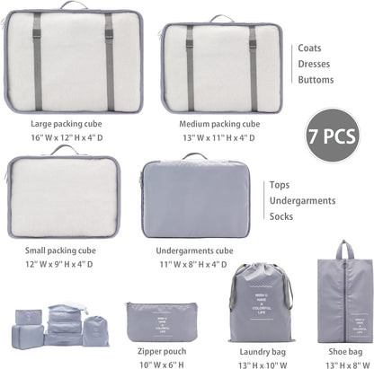 7-in-1 Multipurpose Travel Organizer Set